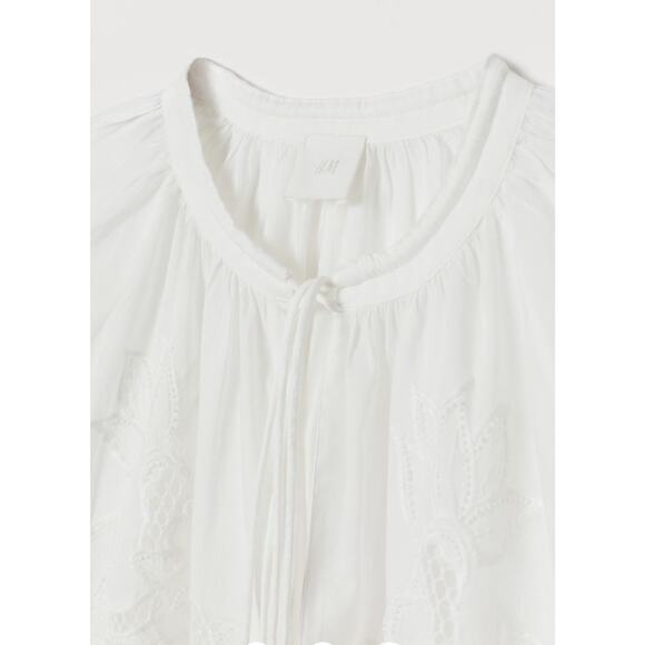 H&M Boho White Tunic Blouse Top NEW 8 - Picture 3 of 8